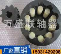 彈性柱銷齒式聯(lián)軸器 彈性柱銷齒式聯(lián)軸器是利用若干非金屬材料制成的柱銷,置于兩半聯(lián)軸器與外環(huán)內(nèi)表面之間的對(duì)合孔中,通過(guò)柱銷傳遞轉(zhuǎn)矩實(shí)現(xiàn)兩半聯(lián)軸器聯(lián)接.